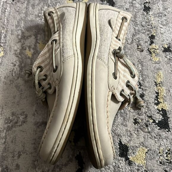 Sperry leather fabric striped boat shoes size 8.5 - Picture 5 of 8